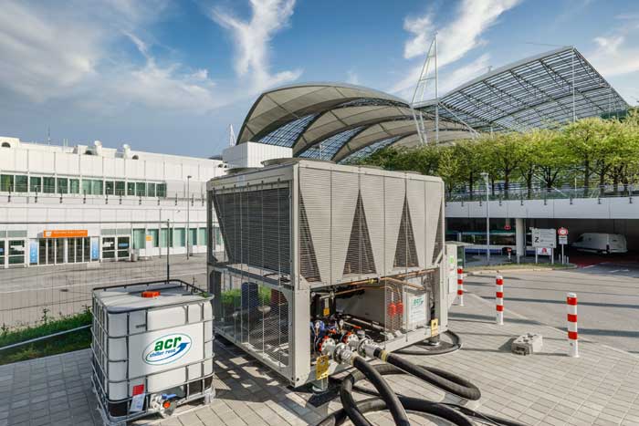 Temporary cooling supply for the flight tower at Munich Airport
